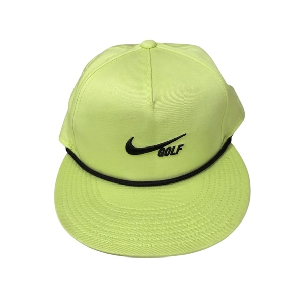 Nike Golf Retreat 72 Performance Snap Back Embroidered Nike Swoosh Logo Lime - Picture 1 of 6